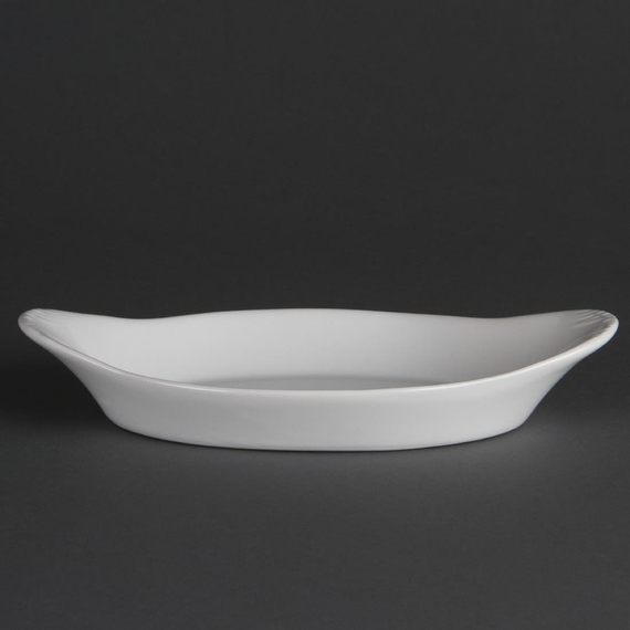 Olympia Whiteware ovale Gratinschalen weiß 23 x 13cm (6 Stück)