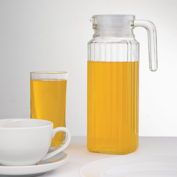Olympia gewellte Glaskrüge 1L (6Stück)