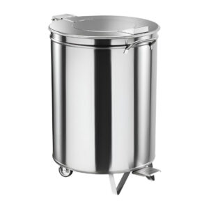 Gastro M Edelstahl-Treteimer mit Rädern 50L