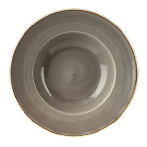 Churchill Stonecast, runde Schüssel mit breitem Rand, Pfefferkorngrau, 240 mm (12 Stück)