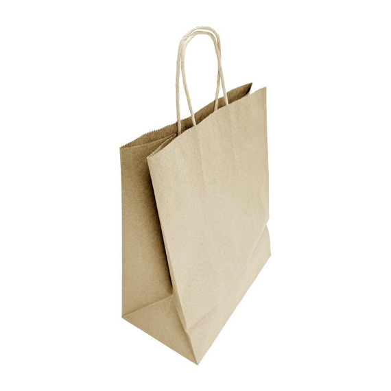 Fiesta Recyclierbare Papiertüte mit Drehgriff Braun - Groß (250 Stück)