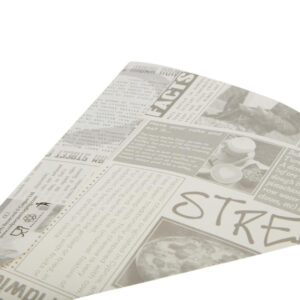 Colpac biologisch abbaubare Pommes Spitztüten mit Zeitungsmotiv (1000 Stück)