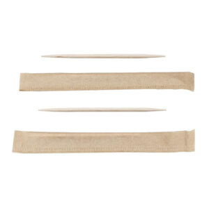 Sier Einwegartikel FSC® Zahnstocher Holz 2 Spitzen einzeln verpackt 65mm (Box 1000 Stück)