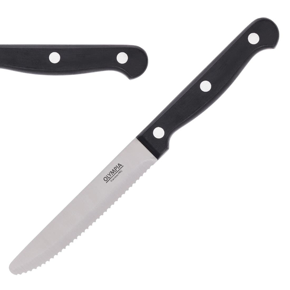 Olympia Gerundete Steakmesser Schwarz (12 Stück)