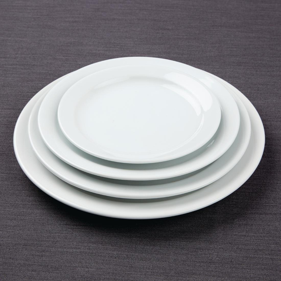 Olympia Athena runde Teller mit schmalem Rand 22,6cm (12 Stück)