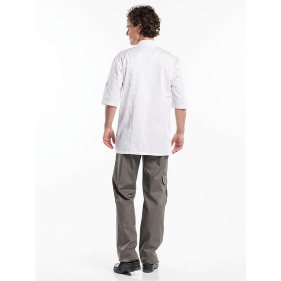 Chaud Devant Bacio Kochjacke kurze Ärmel weiß - XXL