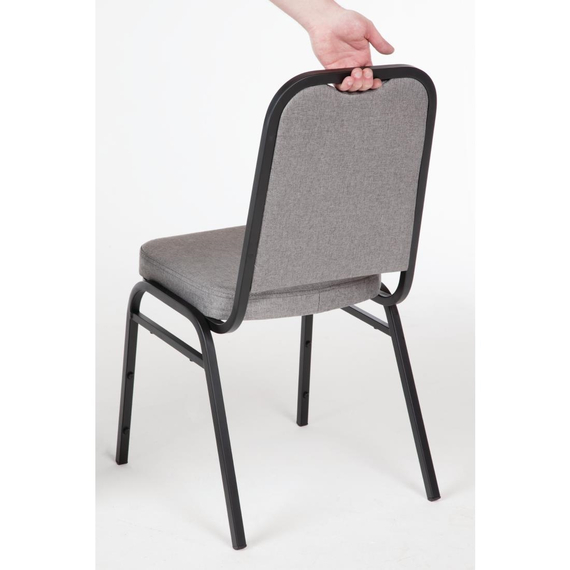Bolero Bankettstühle mit quadratischer Lehne grau (4 Stück)