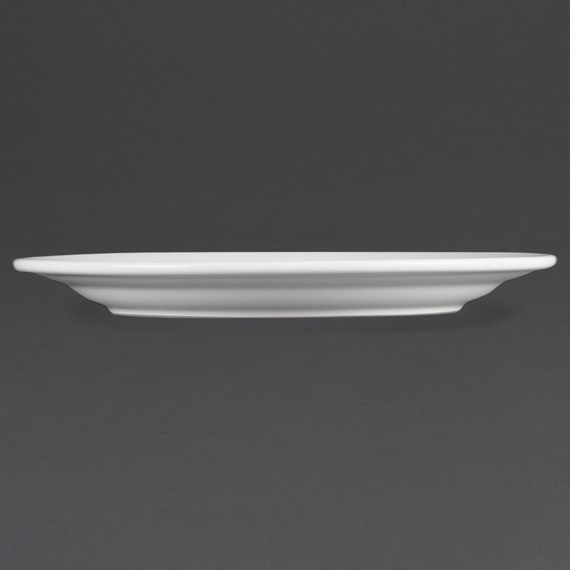 Olympia Whiteware Teller mit breitem Rand 25cm (12 Stück)