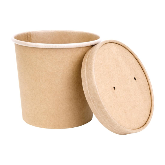 Fiesta Compostable Papierdeckel 11,8cm für Suppenbecher (500 Stück)
