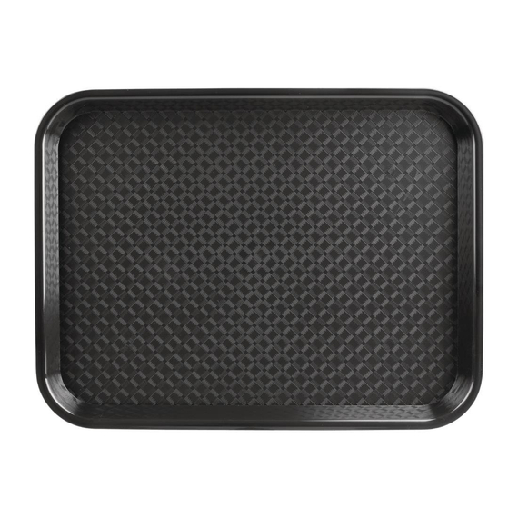 Olympia Kristallon Polypropylen Fast-Food-Tablett Schwarz Mittel 415mm