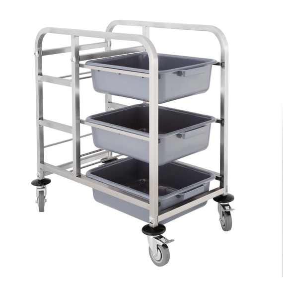 Vogue Abräumwagen aus Edelstahl 90x82x44cm