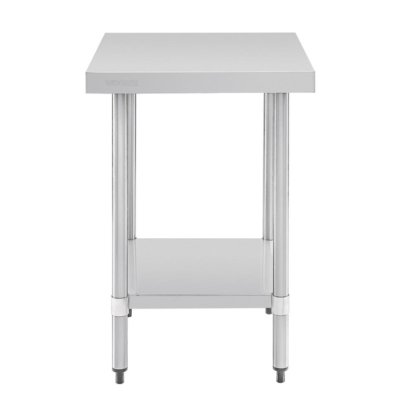 Vogue Edelstahl Arbeitstisch mit Regalboden 60 x 60cm