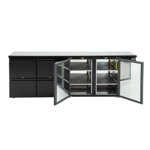 Polar Serie U Barkühlschrank 2-türig mit 4 Schubladen
