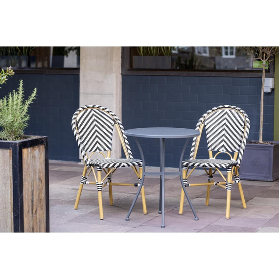 Bolero Rattan Beistellstuhl im Pariser Stil Schwarz (2 Stück)