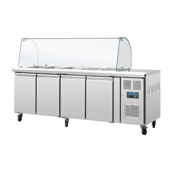 Polar Serie U 4-türige GN-Saladette mit Schutzhaube
