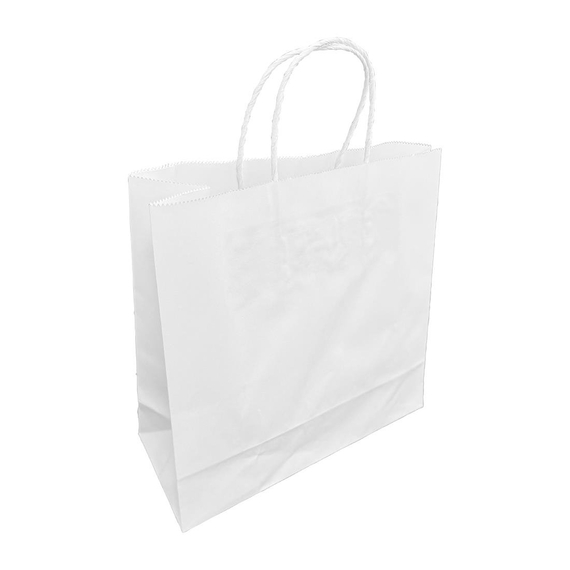 Fiesta Recycelbare Papiertüte mit Drehgriff Weiß - Klein (250 Stück)