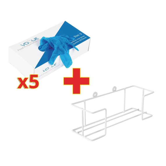 VORTEILSPACKUNG x5 Vinyl Einmalhandschuhe blau gepudert L mit GRATIS Halterung (500 Stück)