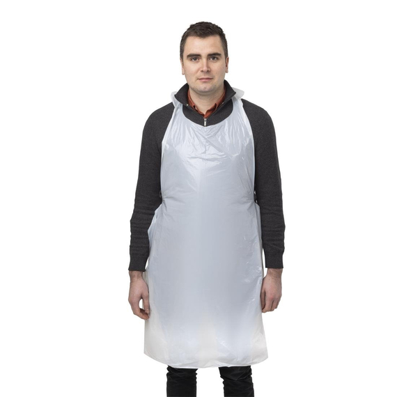 Einwegschürze aus Polyethylen weiß 14,5 Mikron (100 Stück)