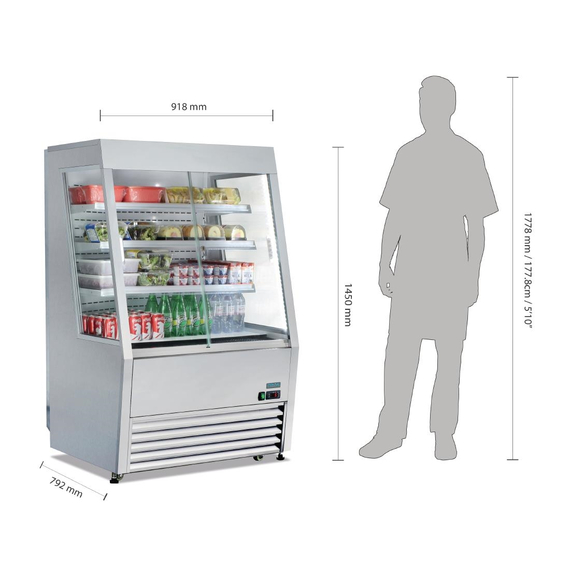 Polar G-Serie energieeffizienter Multideck-Display-Kühlschrank 918mm