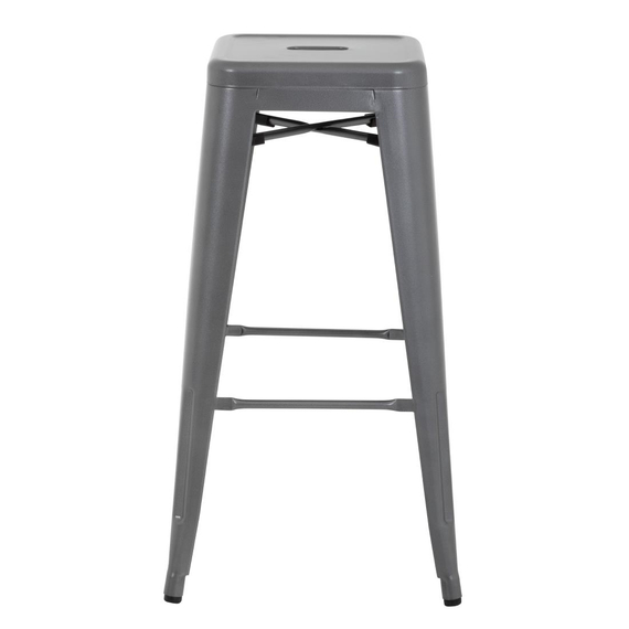 Bolero Bistro Stahlhocker Gun Metal Grey (4 Stück)