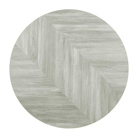 Bolero, vorgebohrte runde Tischplatte im Chevron-Design, 600 mm