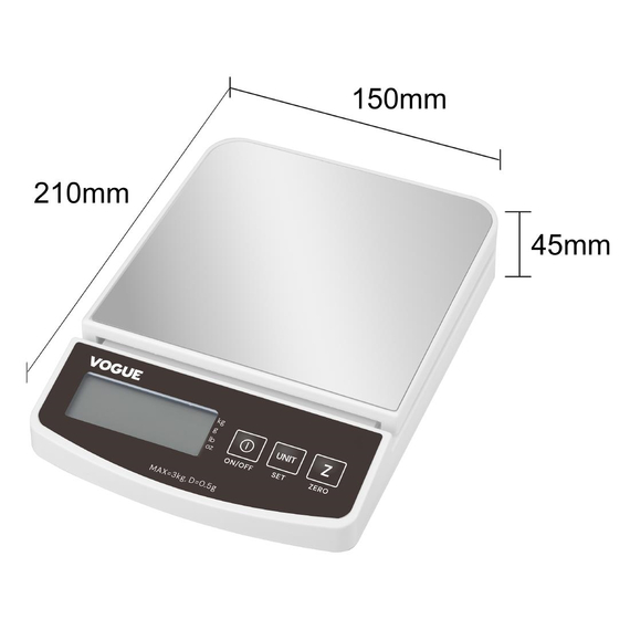 Vogue Elektronische Waage 3kg