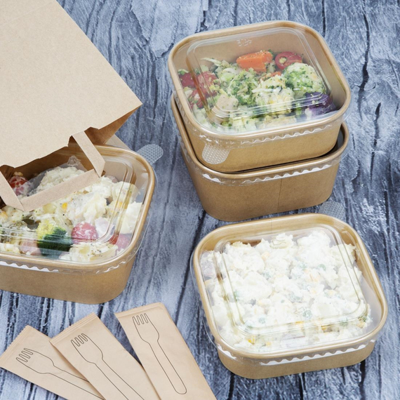 Fiesta Recyclingfähige Quadratische Behälterbasen 1000ml (300 Stück)