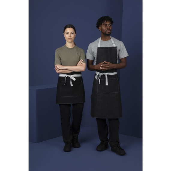 Southside kurze Denimbistroschürze schwarz