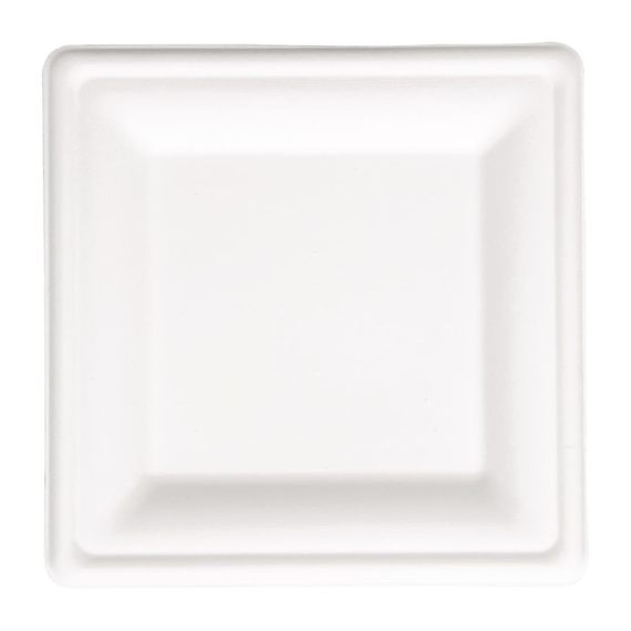 Fiesta Compostable kompostierbare Teller aus Bagasse quadratisch 26,1cm (50 Stück)