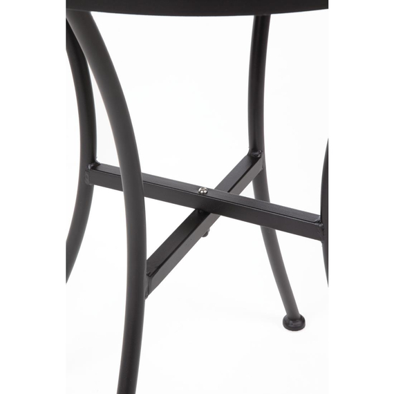 Bolero Schwarzer Stahlmuster Runder Bistro-Tisch Schwarz 600mm