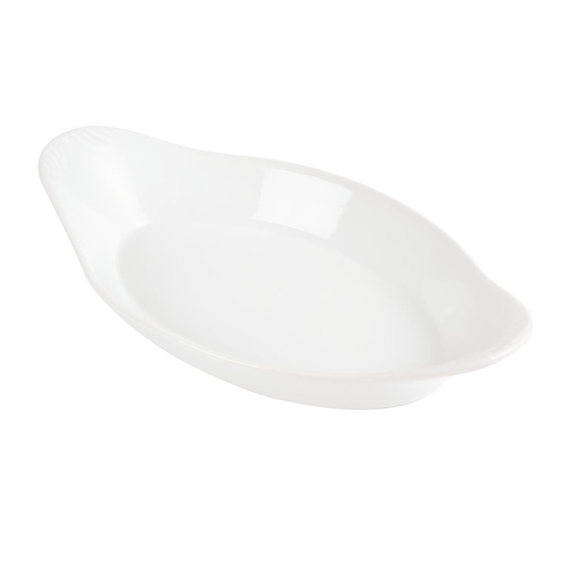 Olympia Whiteware ovale Gratinschalen weiß 23 x 13cm (6 Stück)