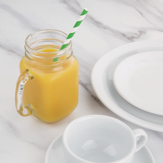 Fiesta Compostable Kompostierbare Papiertrinkhalme grün geringelt (250 Stück)