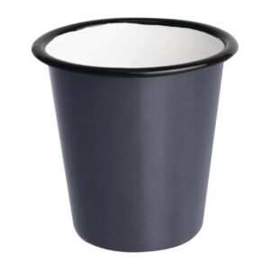 Olympia emaillierte Becher grau-schwarz 31cl (6 Stück)