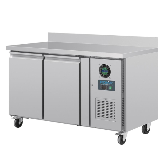 Polar Serie U 2-türiger Edelstahlgefrierschrank mit Spritzschutz 282Ltr