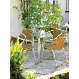 Bolero runder Bistrotisch Edelstahl 3 Beine 60cm