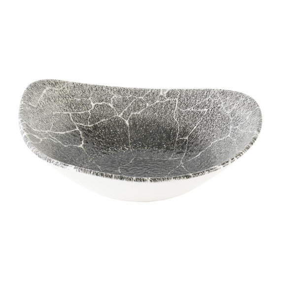 Churchill Studio Prints Kintsugi Quartz Schwarze dreieckige Schale, 235 mm, (12 Stück)