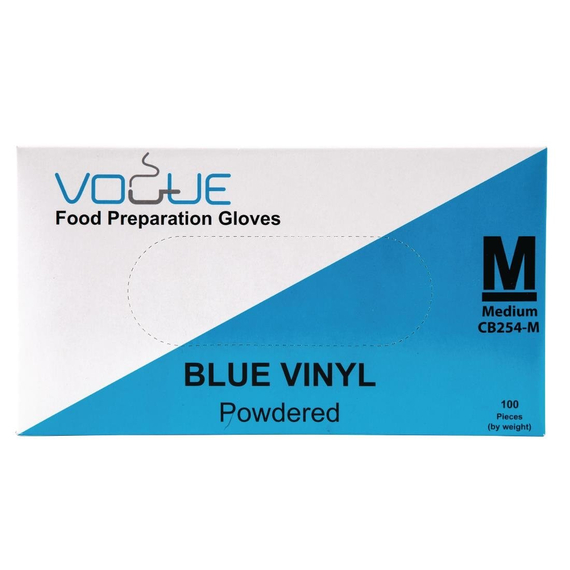 VORTEILSPACKUNG x5 Vinyl Einmalhandschuhe blau gepudert L mit GRATIS Halterung (500 Stück)