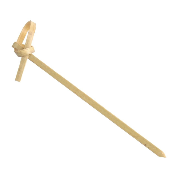 Fiesta Compostable Bambusspieße Biologisch abbaubar Schleifendesign 9cm (100 Stück)