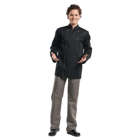 Chaud Devant Hilton Poco Kochjacke lange Ärmel schwarz XXL