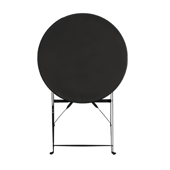 Bolero Perth Schwarzer Bürgersteig-Stil Stahl Tisch Rund 600mm
