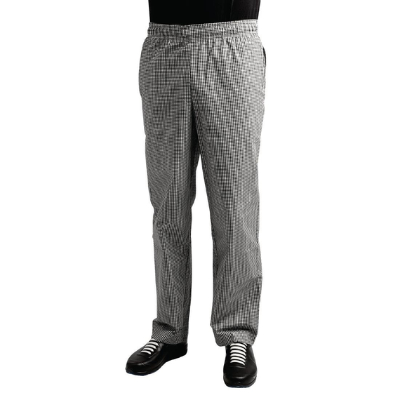 Chef Works Unisex Kochhose Easyfit schwarz weiß kleinkariert XS