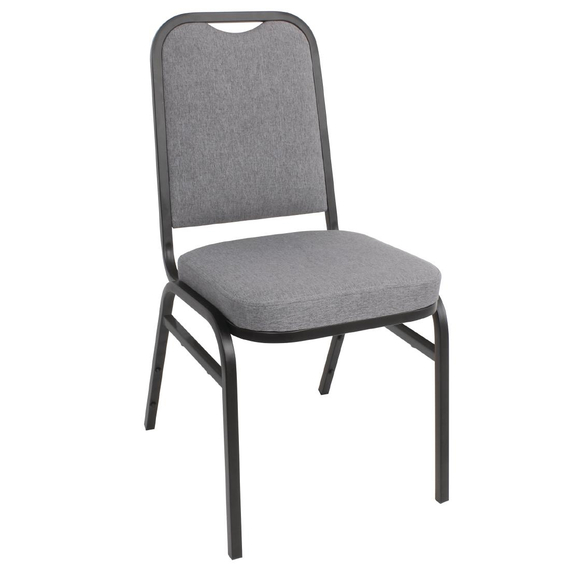 Bolero Bankettstühle mit quadratischer Lehne grau (4 Stück)