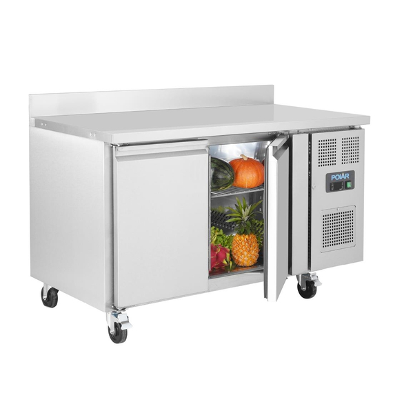 Polar Serie U 2-türiger Edelstahlgefrierschrank mit Spritzschutz 282Ltr