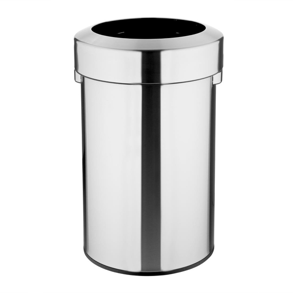 Bolero Gebürsteter Stahlbehälter mit offenem Deckel 70Ltr