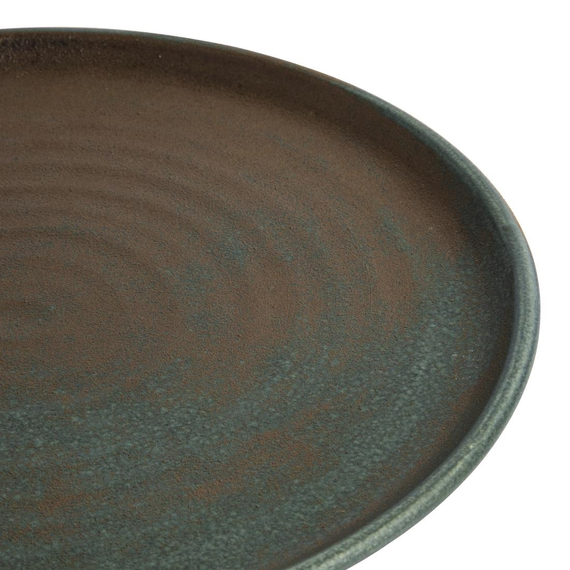 Olympia Canvas runder Teller mit schmalem Rand dunkelgrün 26,5cm (6 Stück)