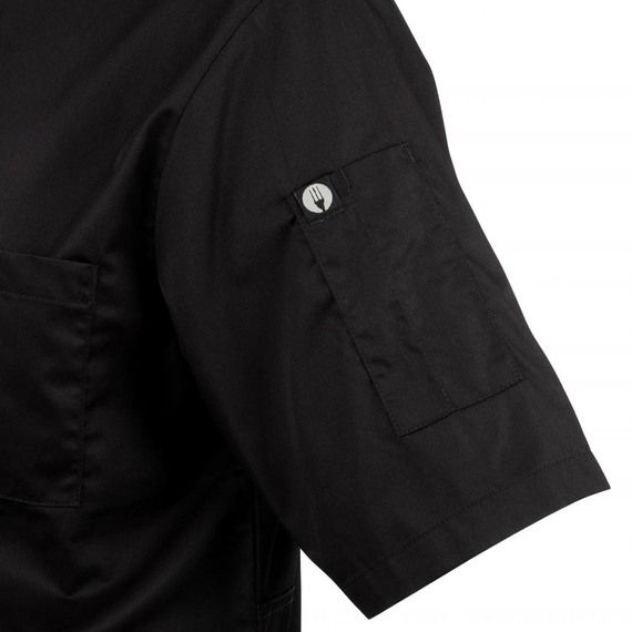 Chefs Works Montreal Cool Vent Unisex Kurzarm-Kochjacke Schwarz L