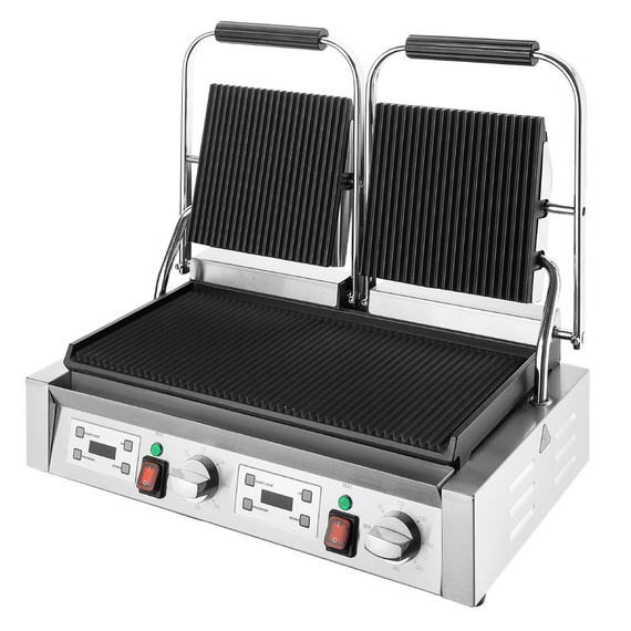 Buffalo Doppelkontaktgrill Gerippte Platten