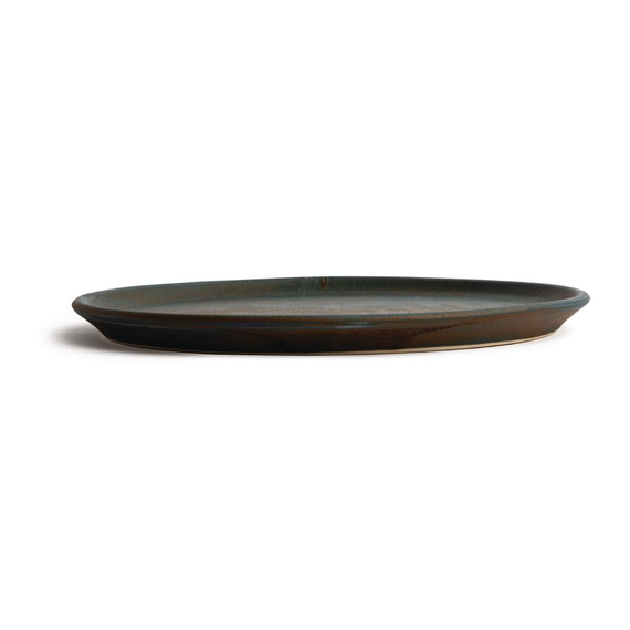 Olympia Canvas runder Teller mit schmalem Rand dunkelgrün 26,5cm (6 Stück)