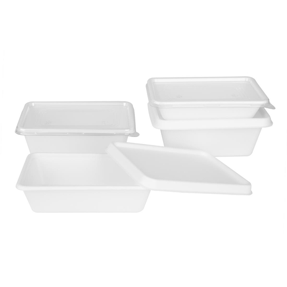 Fiesta Kompostierbare Bagasse Lebensmittelbehälter-Basen 1000ml (100 Stück)