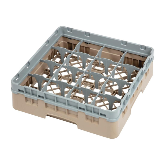 Cambro Gläserspülkorb beige mit 16 Fächern max Glashöhe 9,2cm